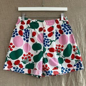 WOMEN MARIMEKKO COTTON POPLIN SHORTS medium *hemmed